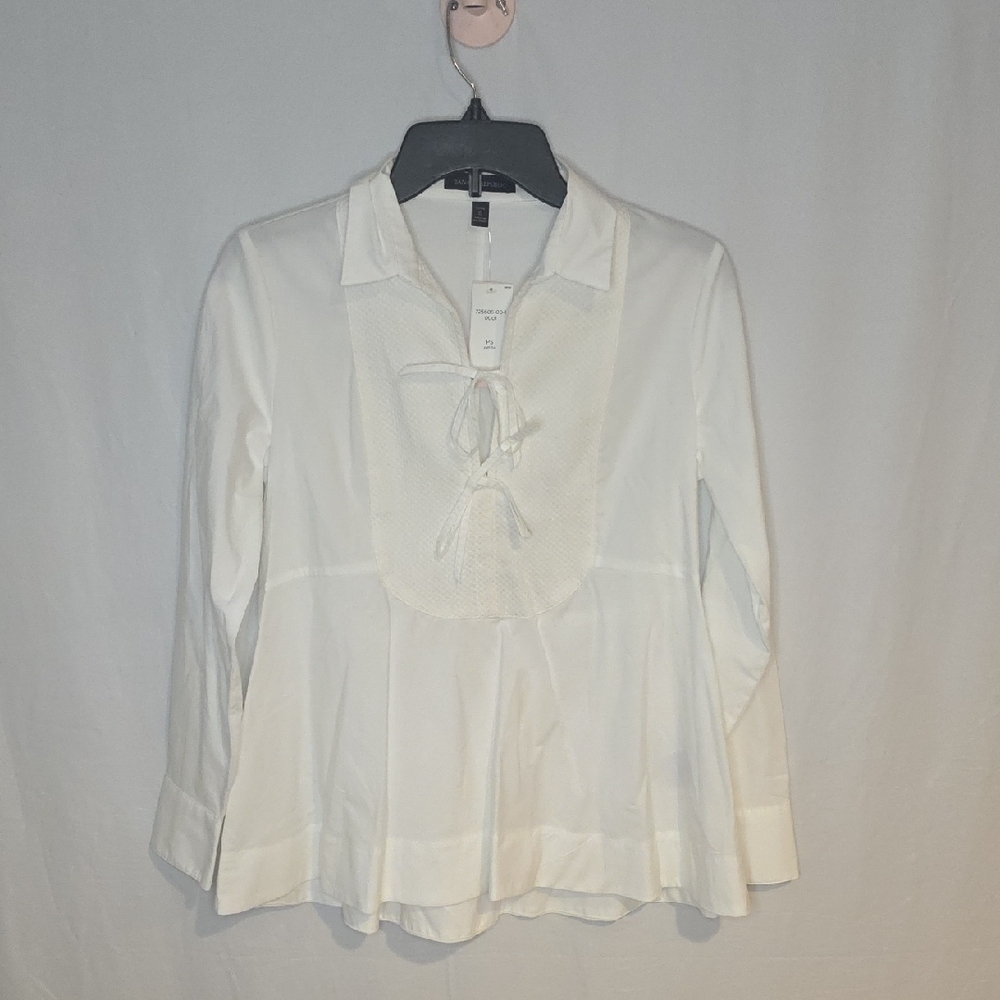 Banana Republic Cream Blouse with Tie Detail